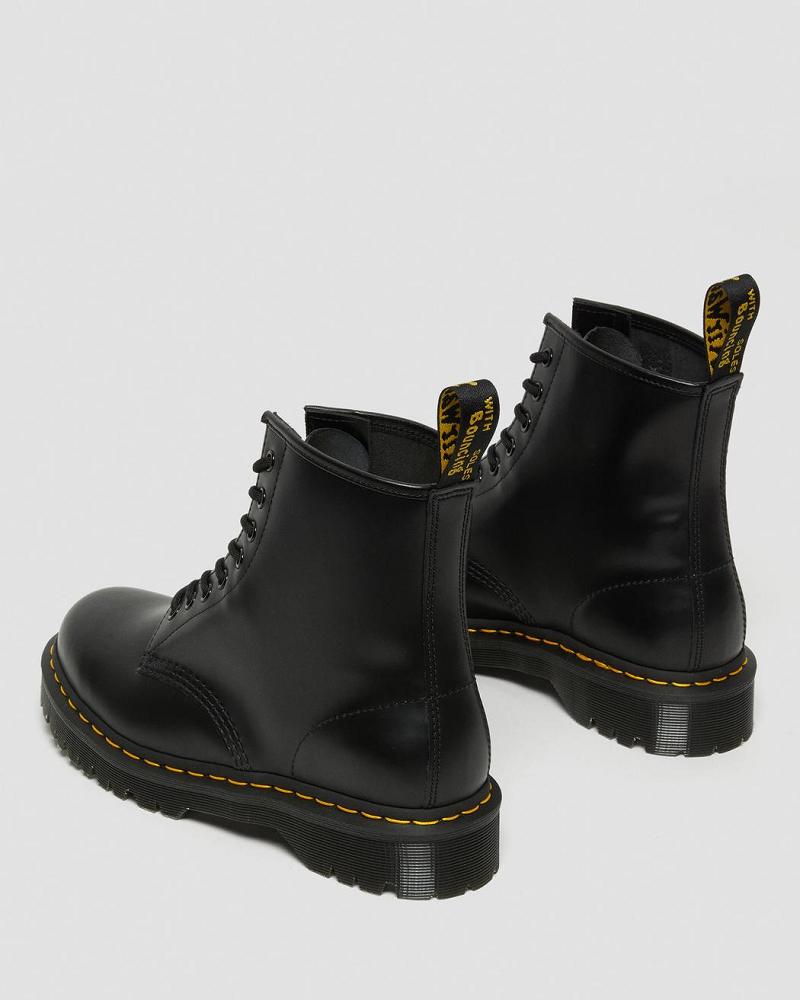 Men's Dr Martens 1460 Bex Smooth Leather Platform Boots Black | AU 552UZG